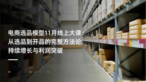 电商选品模型11月线上大课：从选品到开品的完整方法论 持续增长与利润突破-万象聊项目