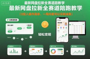 最新网盘拉新全赛道陪跑教学,0投入操作简单,一周内就可以见到成果-万象聊项目