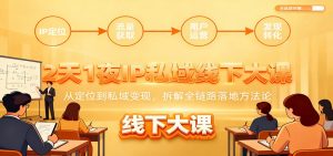 2天1夜IP私域线下大课:从定位到私域变现,拆解全链路落地方法论-万象聊项目