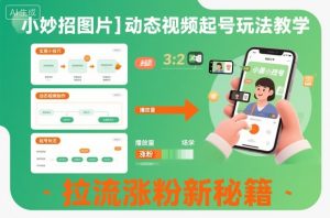 小妙招图片＋动态视频起号玩法教学，拉流涨粉新秘籍-万象聊项目