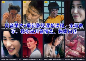 抖音某大V最新影视混剪课程，全新教学，轻松进抖音精选、独家内容-万象聊项目
