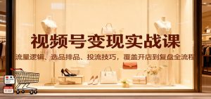视频号变现实战课：流量逻辑、选品排品、投流技巧，覆盖开店到复盘全流程-万象聊项目