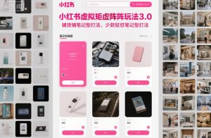 小红书虚拟矩阵玩法3.0，铺货铺笔记型打法，少款狂怼笔记型打法-万象聊项目