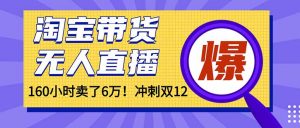 年前风口!淘宝带货,无人直播160小时卖了6万!-万象聊项目