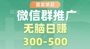 首发项目，微信群推广掘金，多号矩阵无脑日入3-5张【揭秘】-万象聊项目