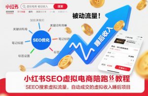 小红书SEO虚拟电商陪跑教程，实现seo搜索被动流量，自动成交的被动收入睡后项目-万象聊项目