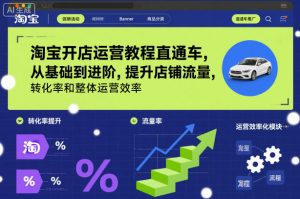 淘宝开店运营教程直通车，从基础到进阶，提升店铺流量，转化率和整体运营效率(更新11月)-万象聊项目