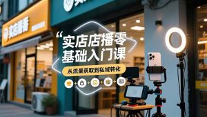 实体店播零基础入门课，实体店+短视频+直播+微信生态+私域社群，从流量获取到私域转化-万象聊项目