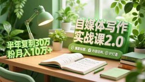 自媒体写作实战课2.0,爆款标题、内容结构、IP打造,半年复制30万粉月入10万+-万象聊项目