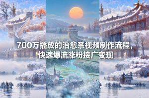 700万播放的治愈系视频制作流程,快速爆流涨粉接广变现-万象聊项目