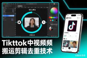 Tiktok中视频纯搬运剪辑去重技术,外来技术,自行测试-万象聊项目