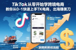 TikTok从零开始学跨境电商,教你从0-1快速上手TK电商,出海賺美刀-万象聊项目
