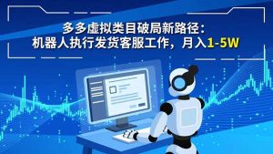 多多虚拟类目破局新路径:机器人执行发货客服工作,月入 1-5W-万象聊项目