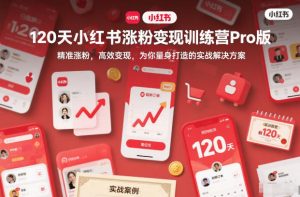 120天小红书涨粉变现训练营Pro版,精准涨粉,高效变现,为你量身打造的实战解决方案-万象聊项目