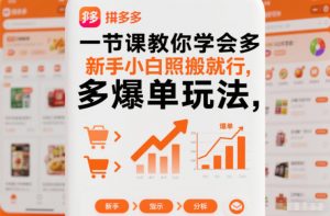 一节课教你学会拼多多爆单玩法，新手小白照搬就行-万象聊项目