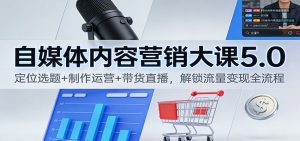 自媒体内容营销大课5.0：定位选题+制作运营+带货直播，解锁流量变现全流程-万象聊项目