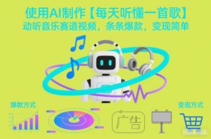 使用AI制作【每天听懂一首歌】动听音乐赛道视频，条条爆款，变现简单-万象聊项目