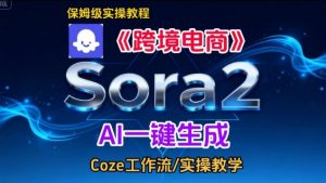 Sora2生成《跨境电商》英文短视频，实操搭建教学课，通俗易懂，包教包会-万象聊项目