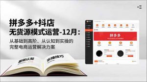 拼多多+抖店无货源模式运营-12月：从基础到高阶、从认知到实操的完整电商运营解决方案-万象聊项目
