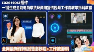 sora插件生成全能商用带货及宣传视频coze工作流拆解教程-万象聊项目