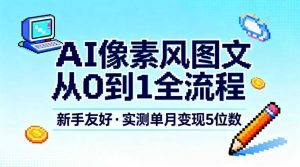 AI像素风图文从0到1全流程，新手友好，实测单月变现5位数-万象聊项目