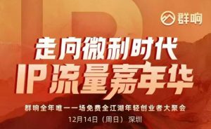 2025ip嘉年华万人12月14深圳线下课，走向微利时代，IP流量嘉年华，实操性极强的商业干货课-万象聊项目