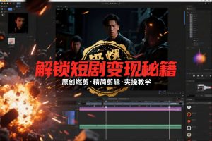 短剧拉新之原创燃剪精简剪辑实操课，解锁短剧变现秘籍-万象聊项目