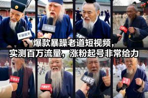 爆款暴躁老道短视频，实测百万流量，涨粉起号非常给力-万象聊项目